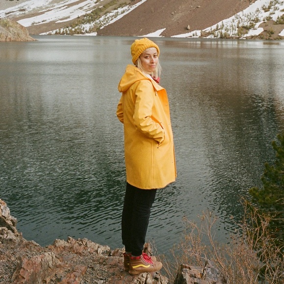 Stutterheim Stockholm unisex raincoat rain coat jacket yellow XXS womens S Rains - Picture 3 of 11